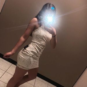 NWT white gold sequin bodycon dress S 3 Homecoming